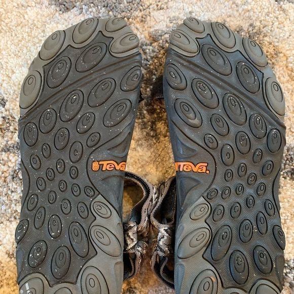 Teva Gray Black Adjustable Stripes Sandals Sz 11 main image 4